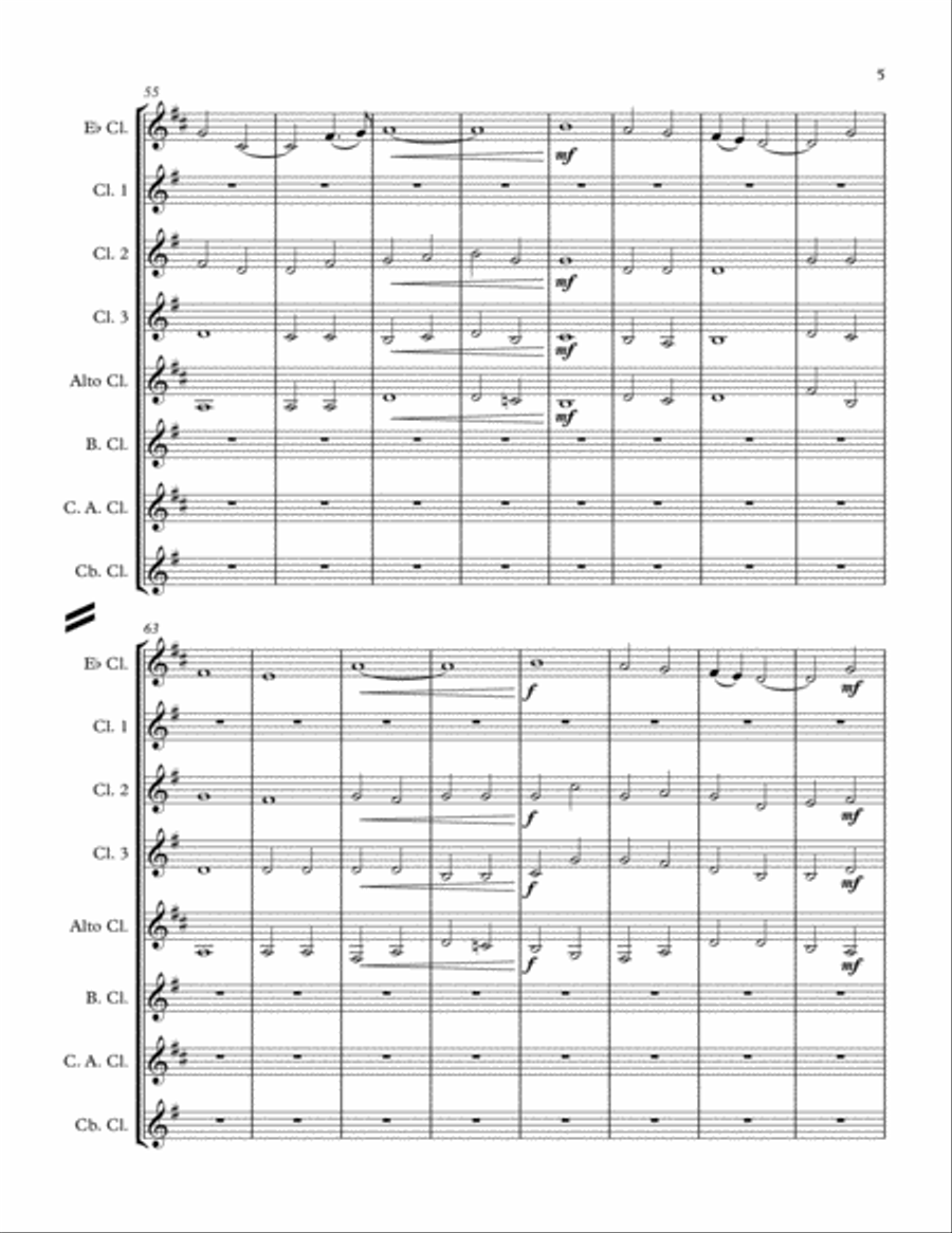 God Bless America Woodwind Ensemble scores gallery preview page 5