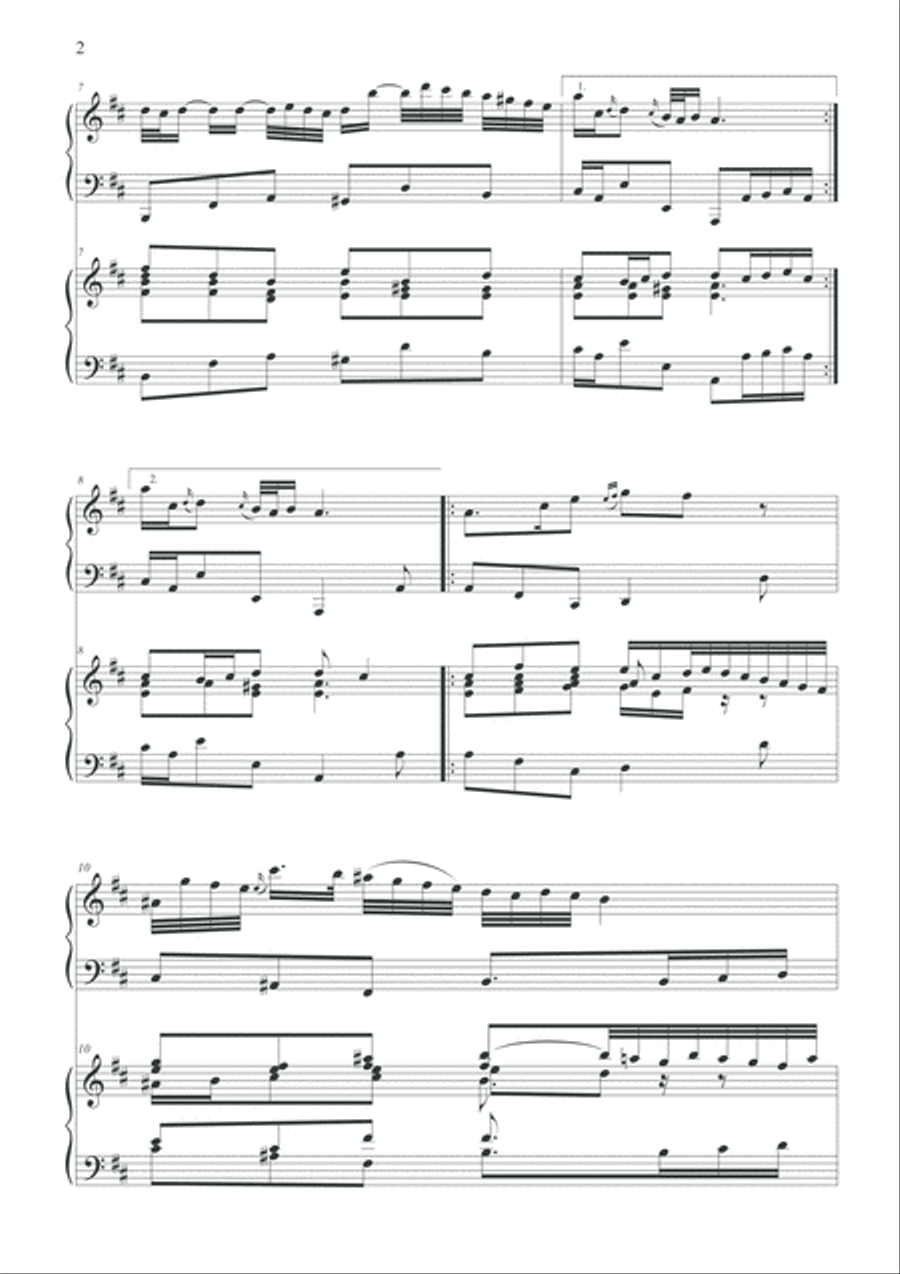 Largo e dolce from the Sonata in B minor, BWV 1030. Arranged for Two Pianos 2 Pianos, 4-Hands scores gallery preview page 3