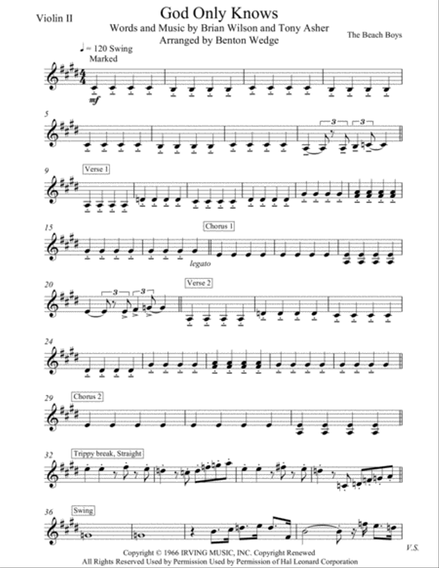 God Only Knows String Quartet scores gallery preview page 3