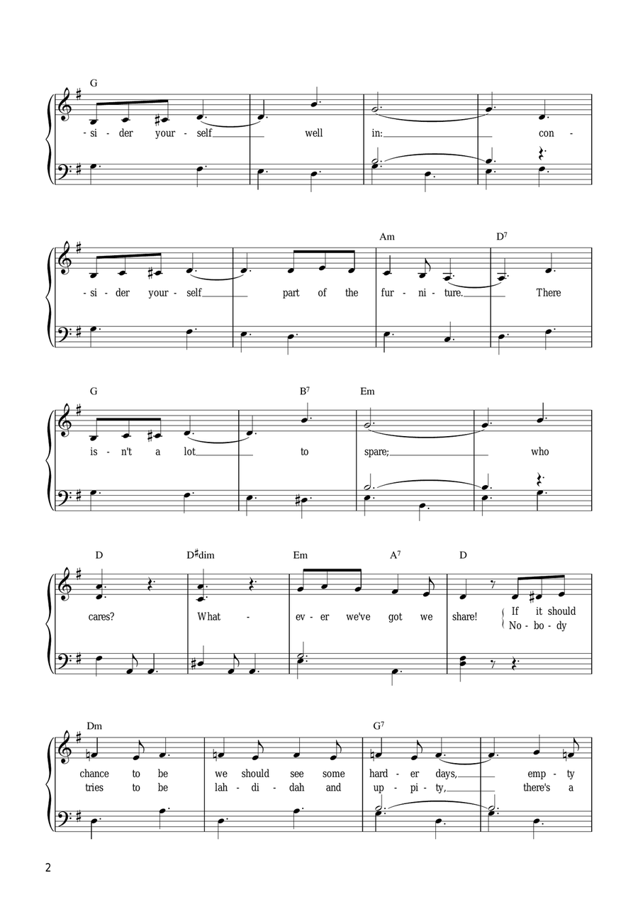 Consider Yourself (from Oliver!) Piano Solo scores gallery preview page 2