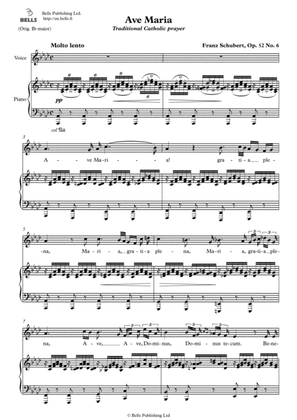 Ave Maria, Op. 52 No. 6 (Latin version) (A-flat Major)