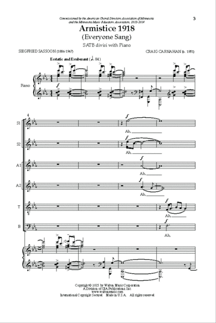 Armistice 1918 - SATB Divisi scores gallery preview page 2