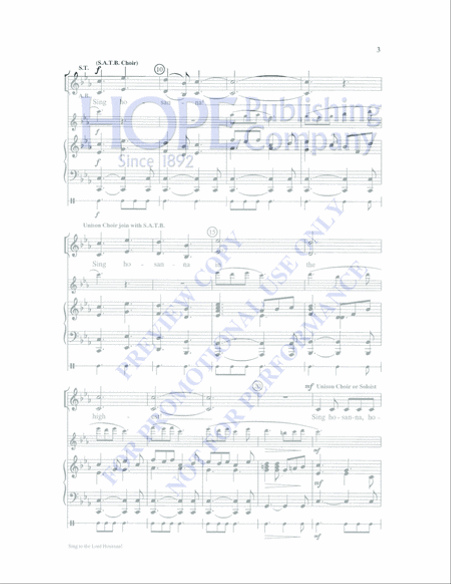 Sing to the Lord Hosanna! image number null