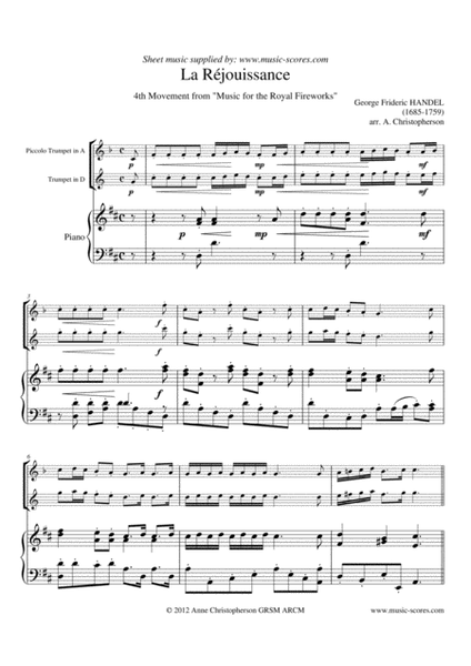 La Réjouissance - Piccolo Trumpet, Trumpet & Piano image number null
