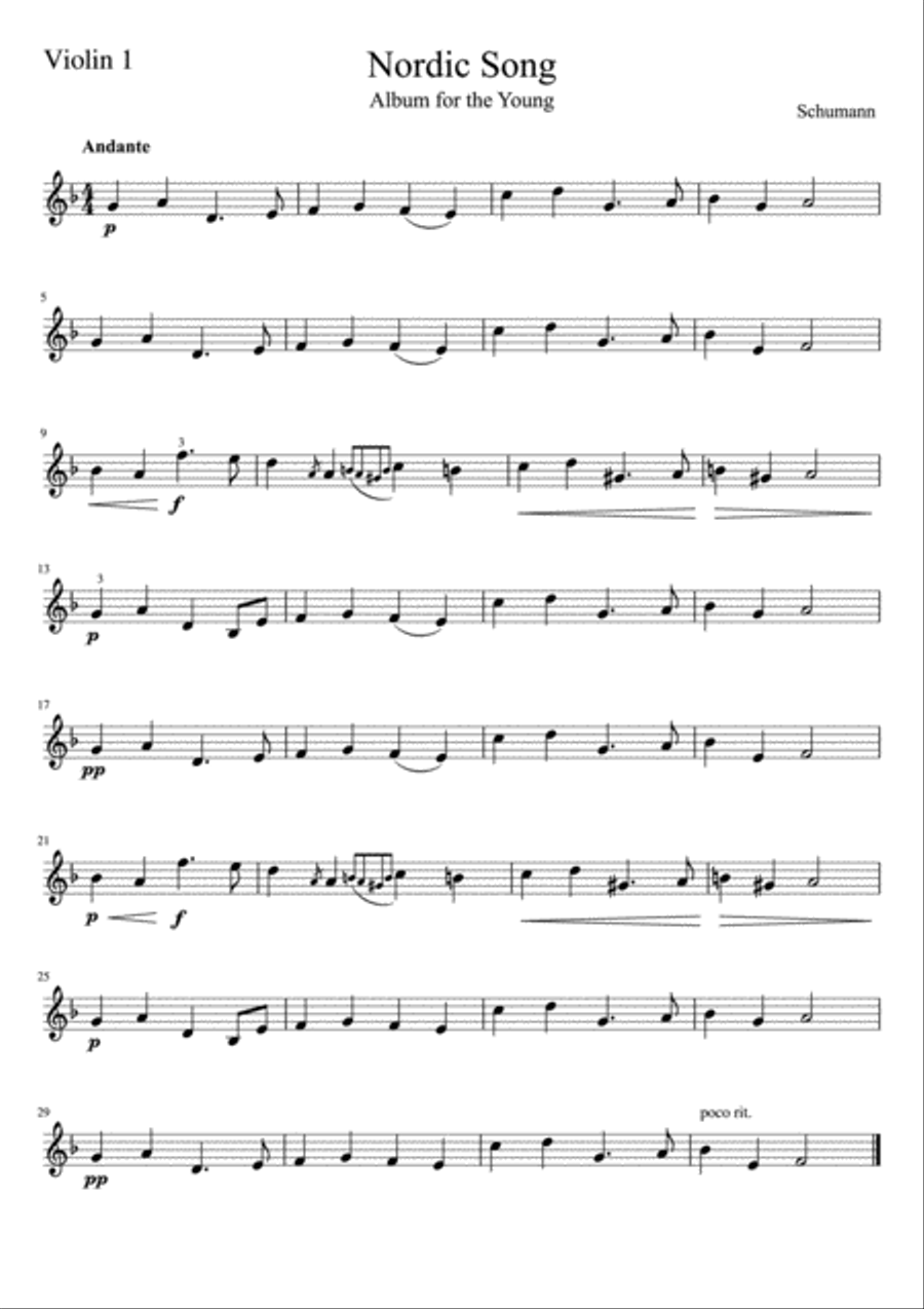 The Happy Farmer & Nordic Song String Quartet scores gallery preview page 5