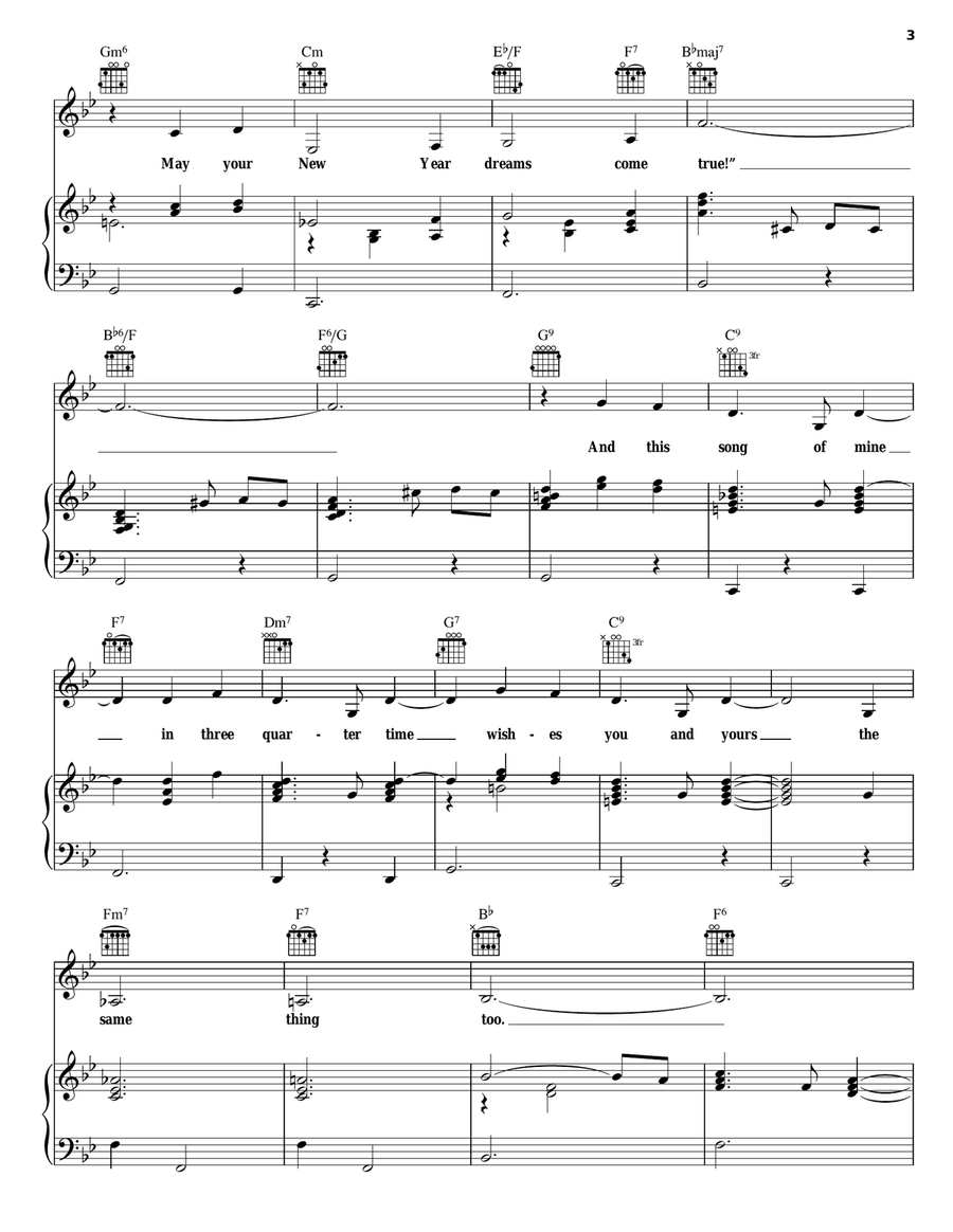 The Christmas Waltz Piano, Vocal, Guitar scores gallery preview page 3