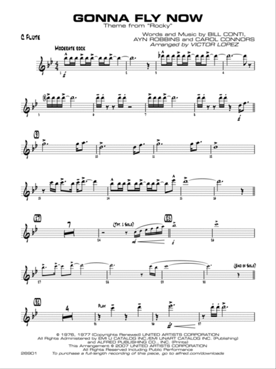Gonna Fly Now: Flute Gonna Fly Now: Flute Jazz Ensemble scores gallery preview page 1