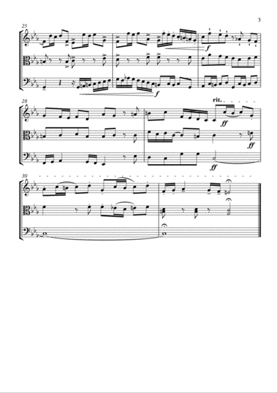 Bach - The Well-Tempered Clavier - Fugue 2 for String Trio String Trio scores gallery preview page 4