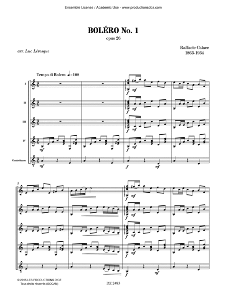 Boléro No. 1 Boléro No. 1 Guitar Ensemble scores gallery preview page 2