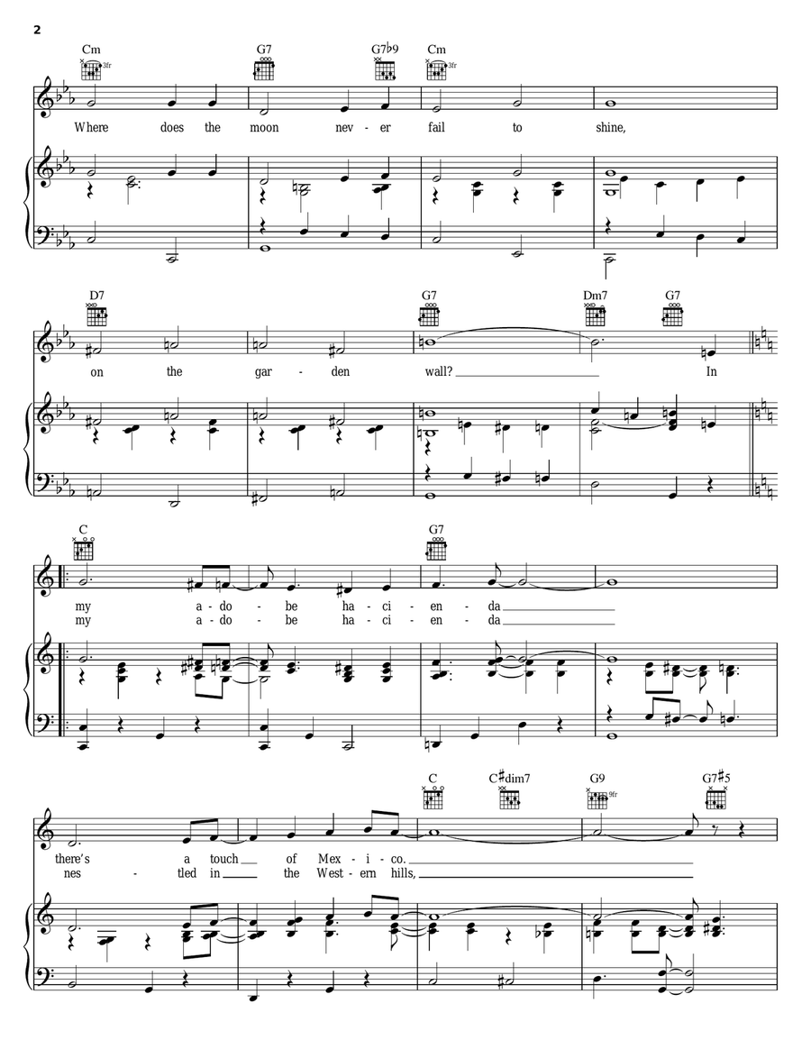 My Adobe Hacienda My Adobe Hacienda Piano, Vocal, Guitar scores gallery preview page 2