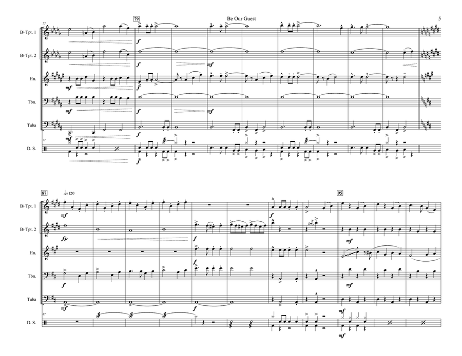Be Our Guest Brass Quintet scores gallery preview page 5