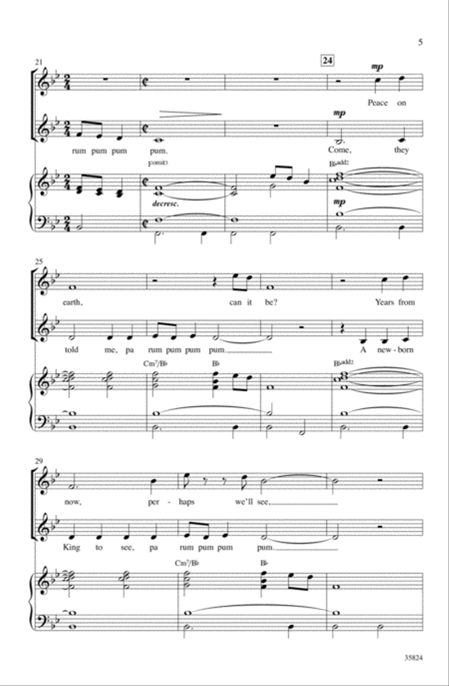 The Little Drummer Boy / Peace on Earth Choir scores gallery preview page 4