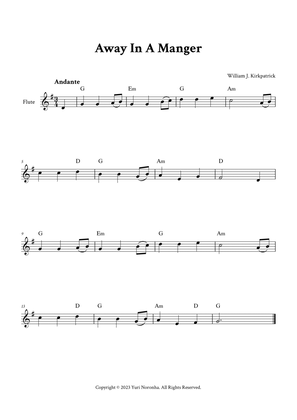 Away In A Manger - For Flute (G Major)