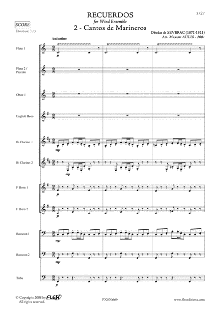 Cantos de Marineros English Horn scores gallery preview page 3
