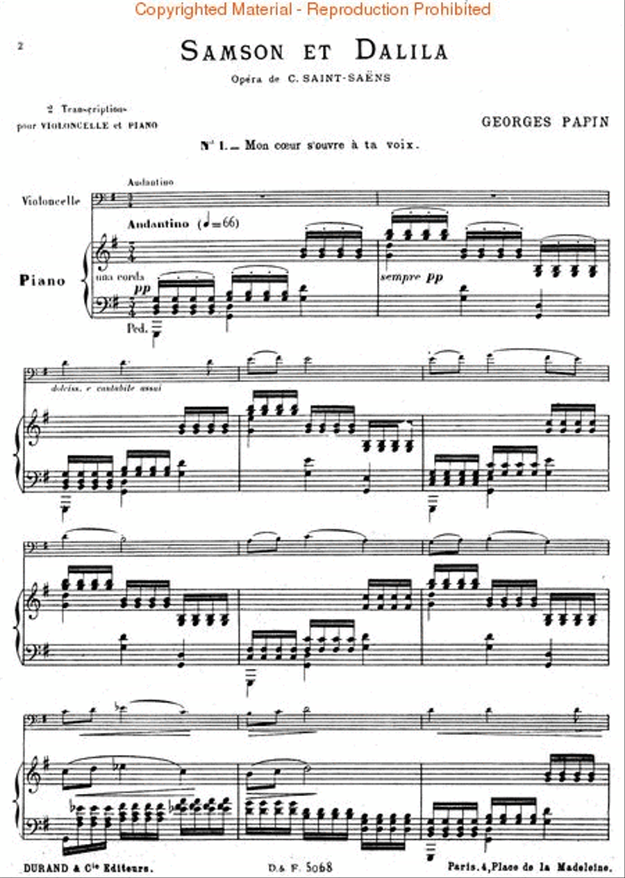Mon coeur s'ouvre à ta voix (from Samson et Dalila) Violin scores gallery preview page 2