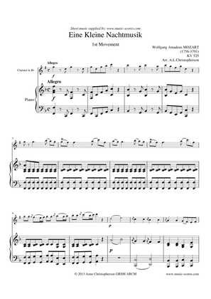 Eine Kleine Nachtmusik - Allegro 1st movement - Clarinet and Piano