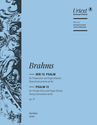 Book cover for Psalm 13 Op. 27