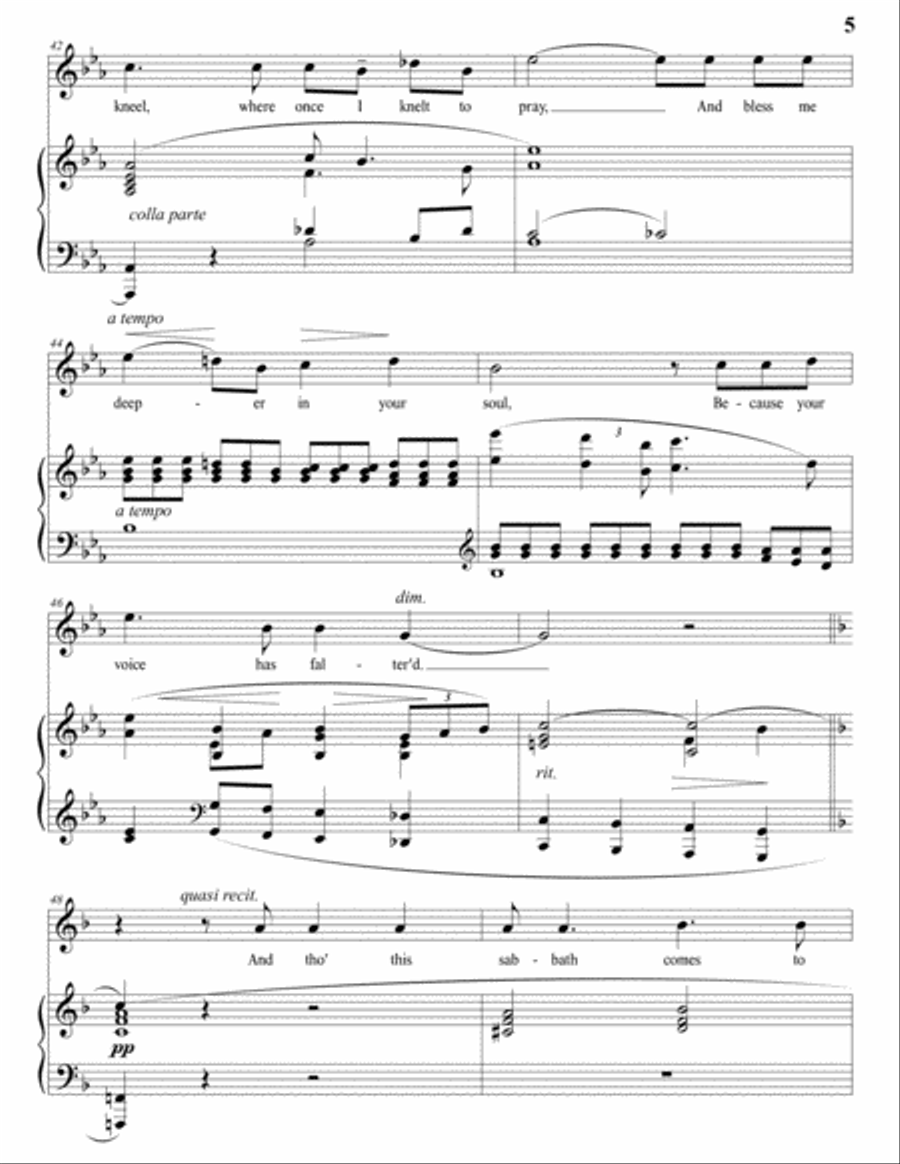 ELGAR: Sabbath morning at sea, Op. 37 no. 3 (transposed to E major) Voice scores gallery preview page 6