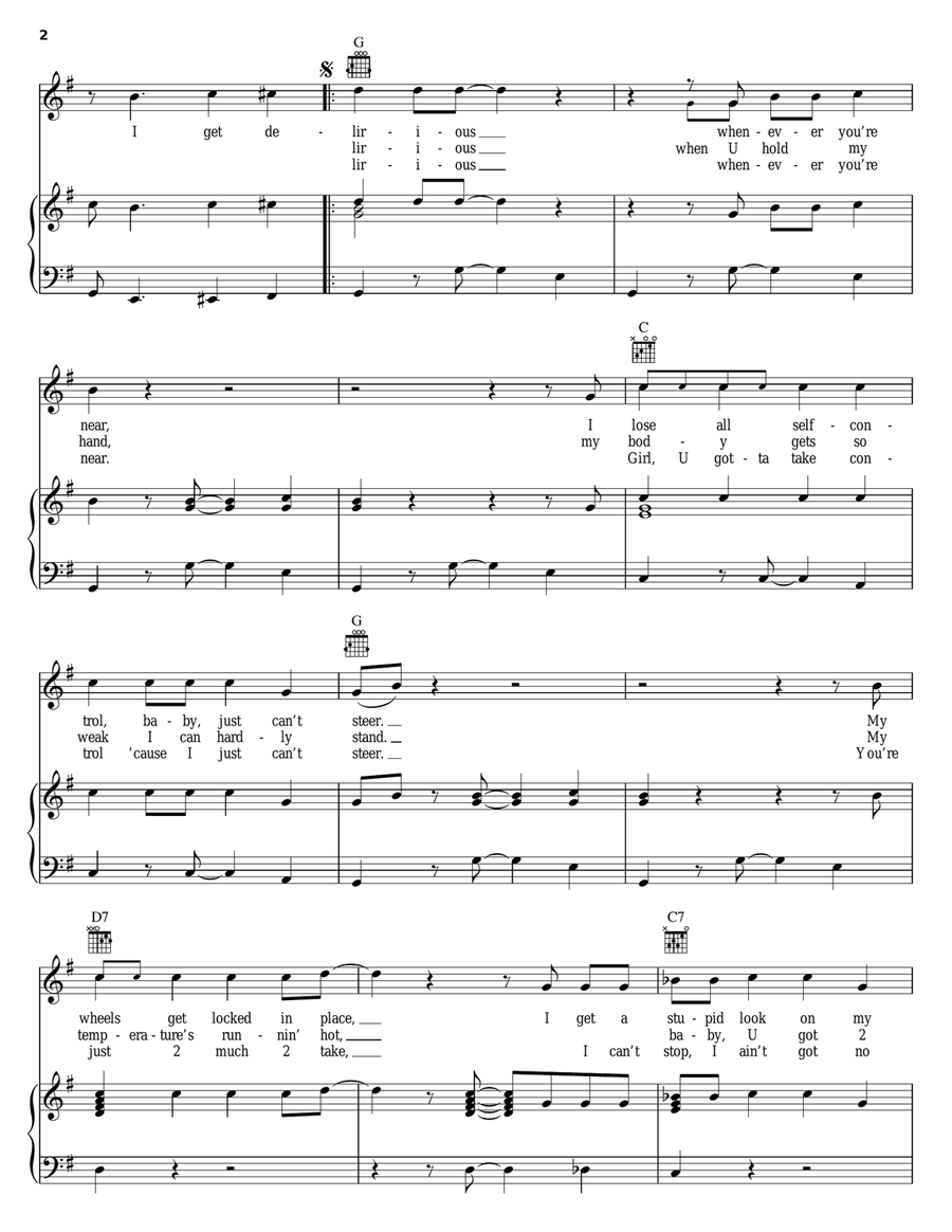 Delirious Piano, Vocal, Guitar scores gallery preview page 2