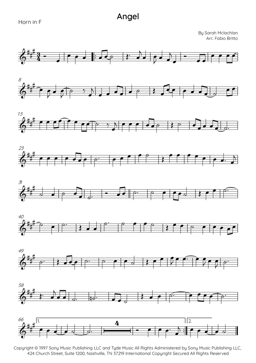 Angel Horn Solo scores gallery preview page 1
