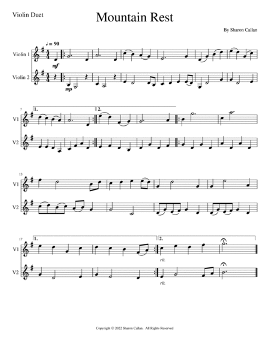 Mountain Rest String Duet scores gallery preview page 2
