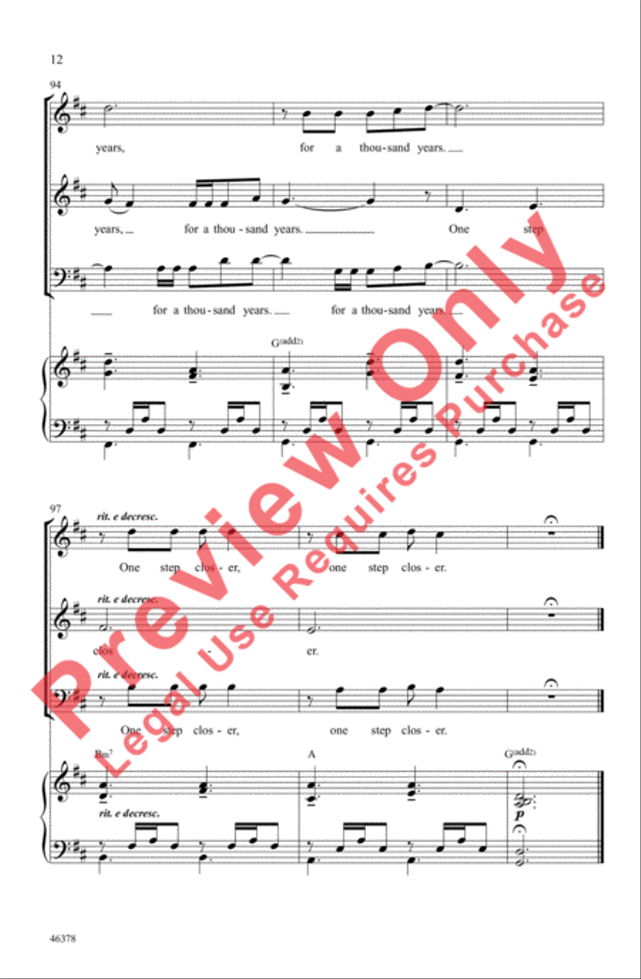 A Thousand Years 3-Part scores gallery preview page 12