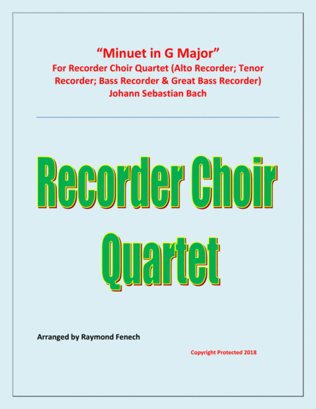 Minuet in G Major - J.S.Bach - Recorder Choir Quartet image number null