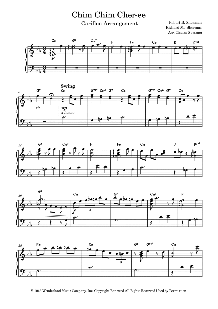 Chim Chim Cher-ee Chim Chim Cher-ee Carillon scores gallery preview page 1