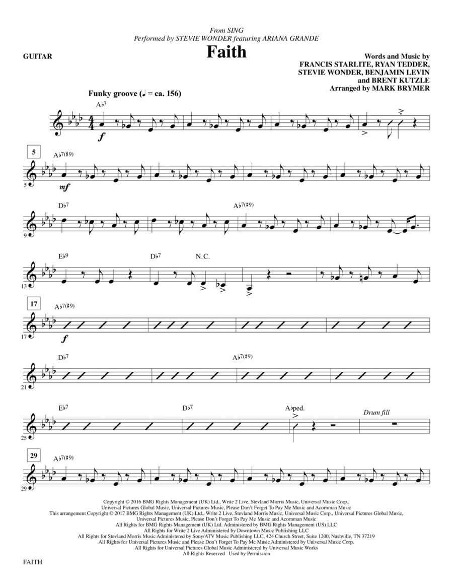 Faith - Guitar Faith - Guitar Choir scores gallery preview page 1