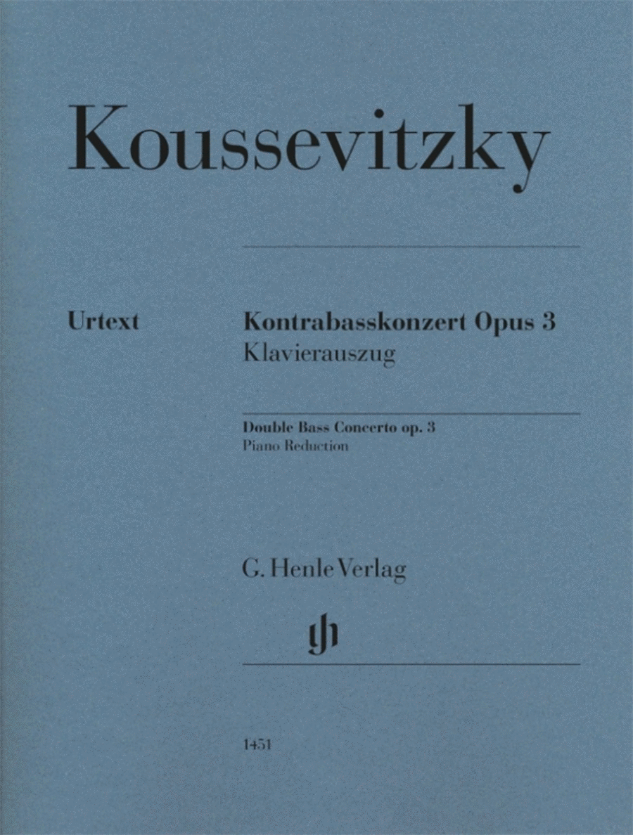 Book cover for Double Bass Concerto Op. 3