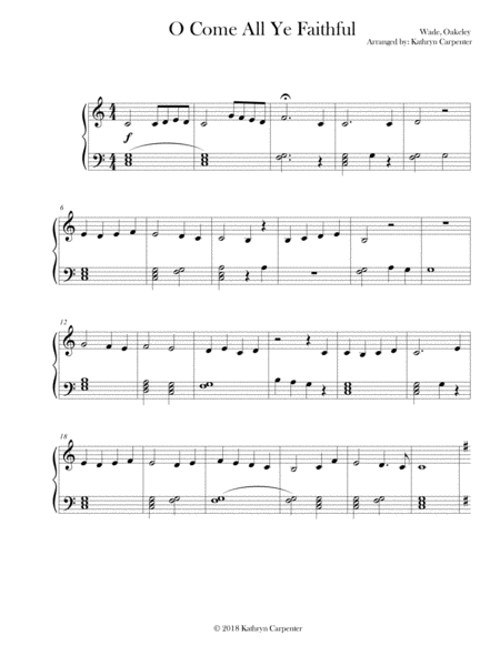 O Come All Ye Faithful (Easy Piano) image number null