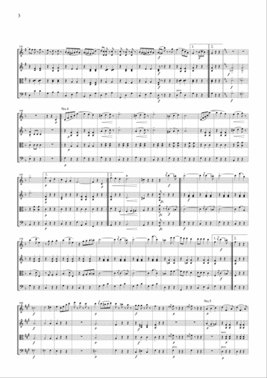 J.Strauss Blue Danube Waltz, for string quartet, CS104 String Quartet scores gallery preview page 3