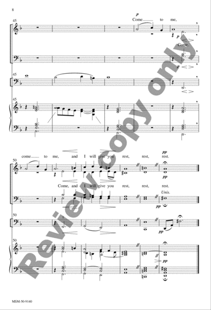 Come to Me, All You Who Labor 4-Part scores gallery preview page 15