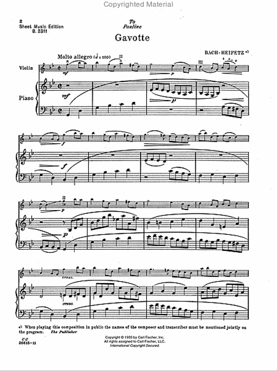 Gavotte and Musette Violin Solo scores gallery preview page 2
