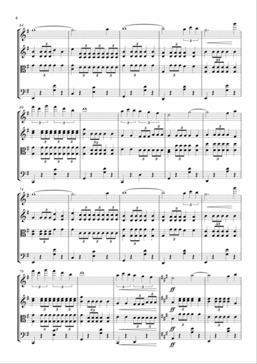 Time To Say Goodbye String Quartet scores gallery preview page 4