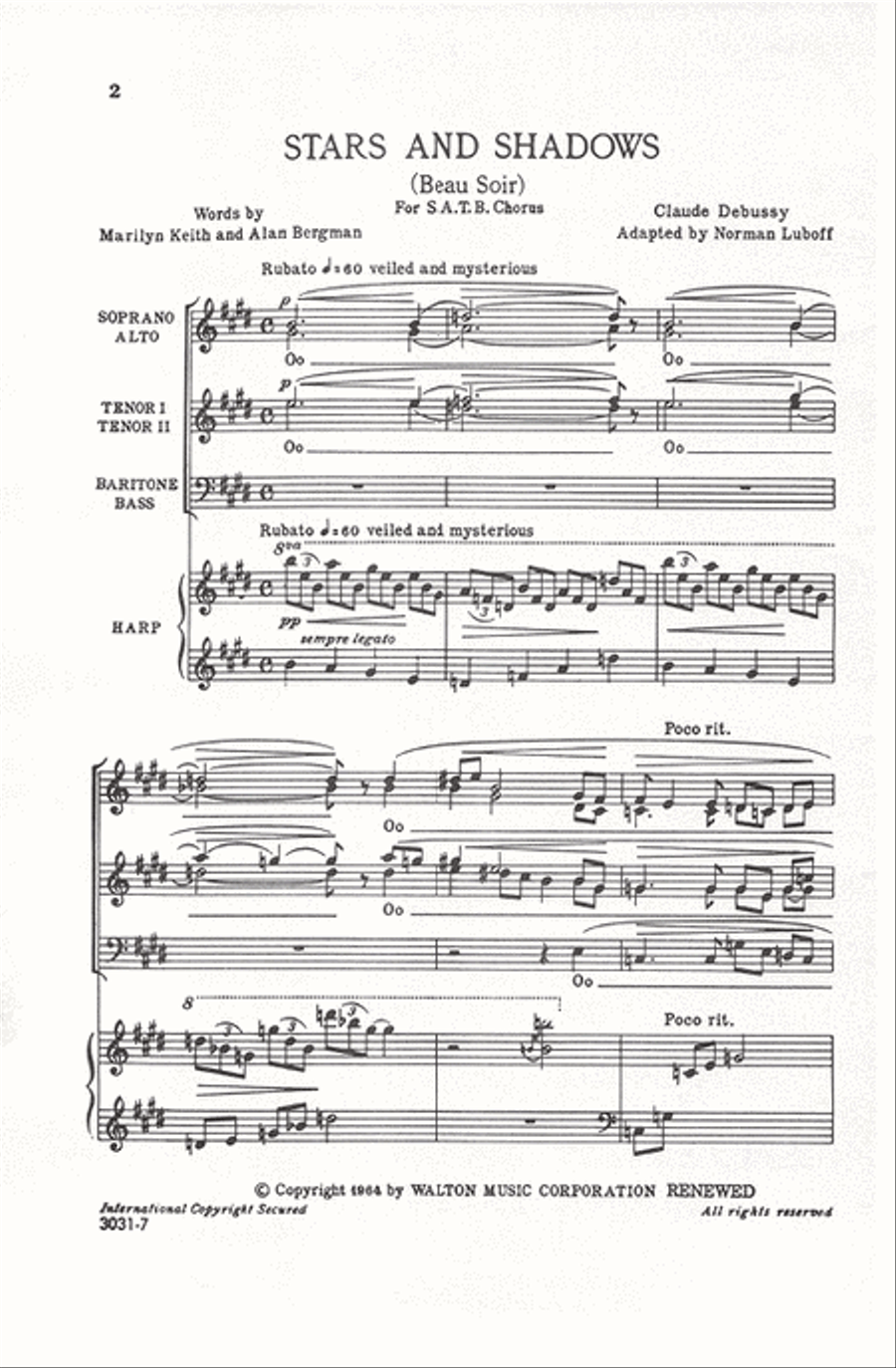 Stars and Shadows (Beau Soir) Divisi scores gallery preview page 2