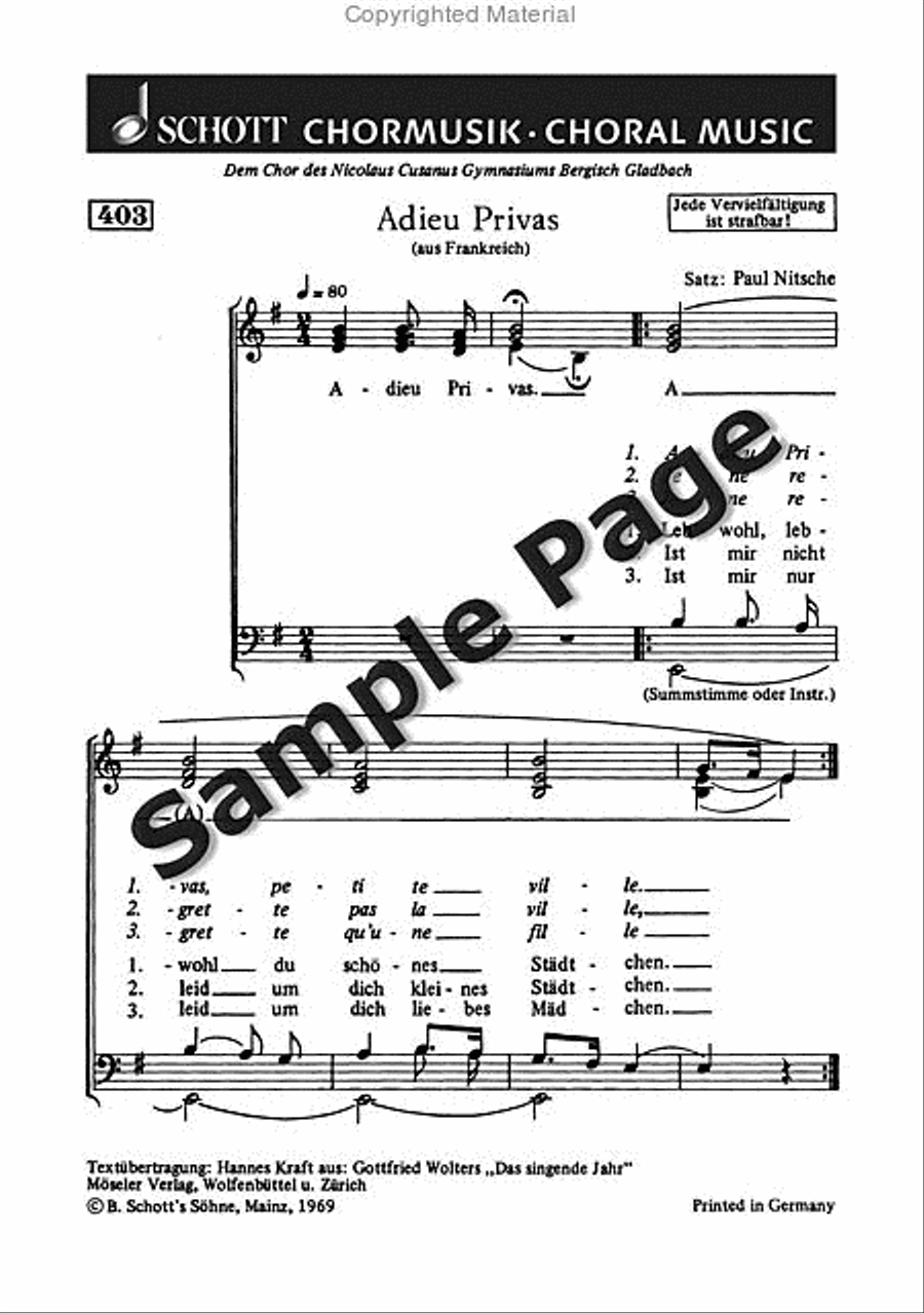Nitsche P Adieu Privas A Cappella scores gallery preview page 2