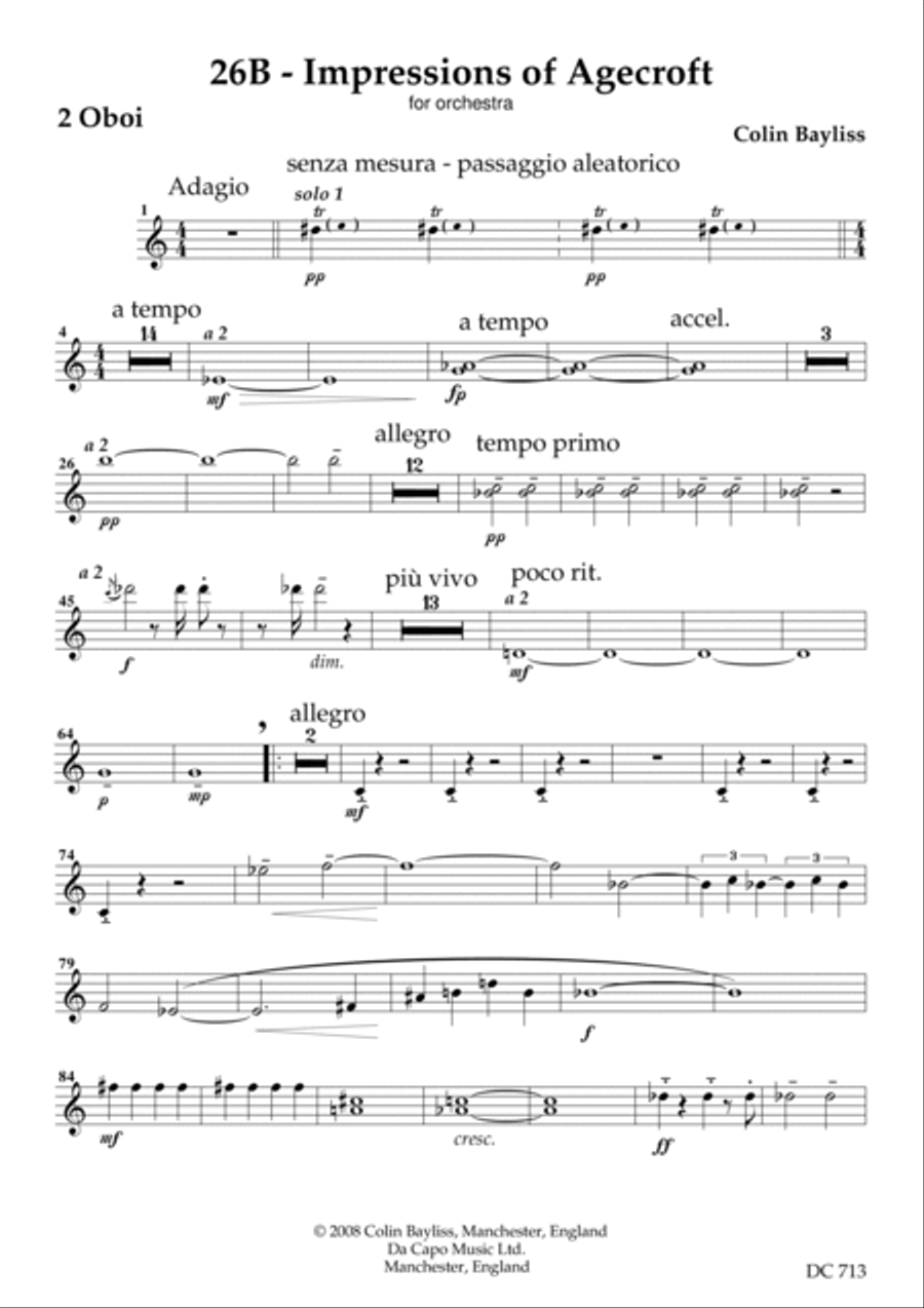 26B: Impressions of Agecroft [set of parts] Large Ensemble scores gallery preview page 3