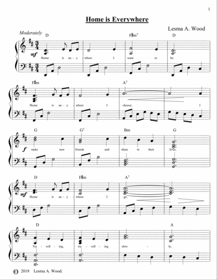 Home Is Everywhere Home Is Everywhere Unison Choir scores gallery preview page 1