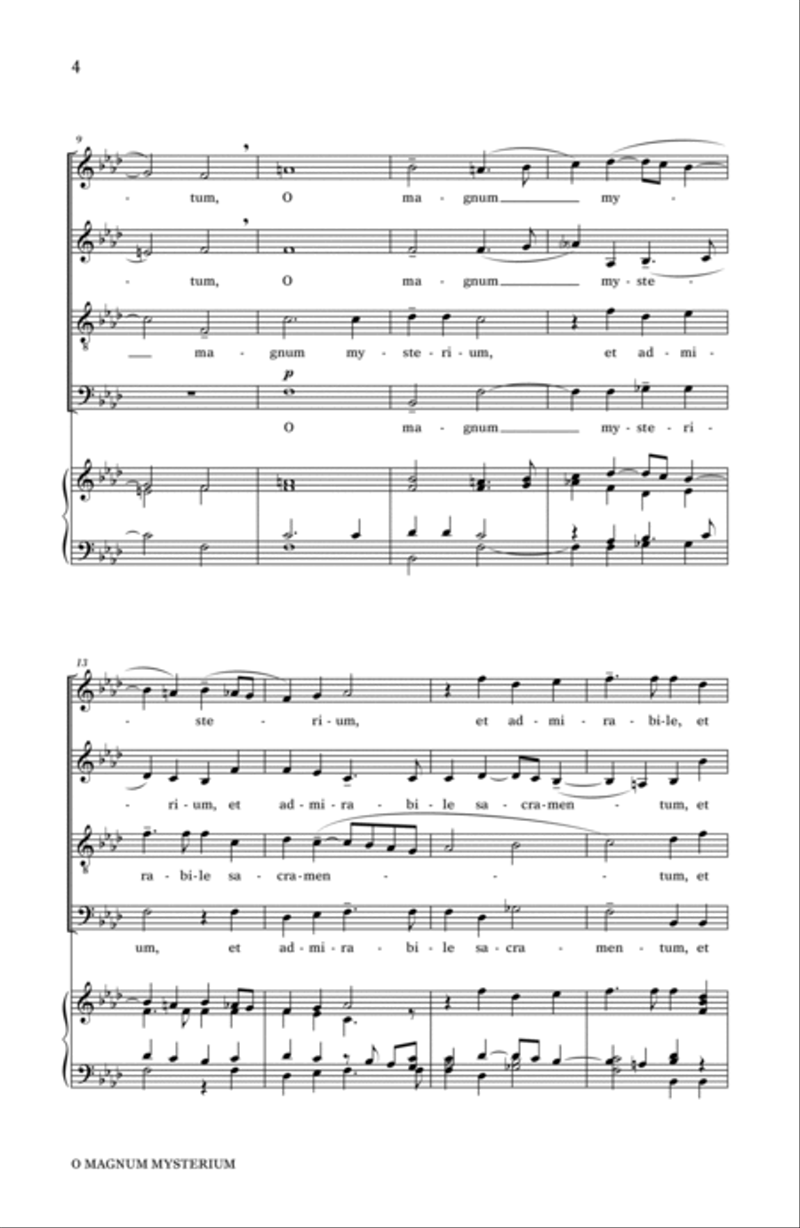 O Magnum Mysterium (ed. Alice Parker and Robert Shaw) 4-Part scores gallery preview page 2