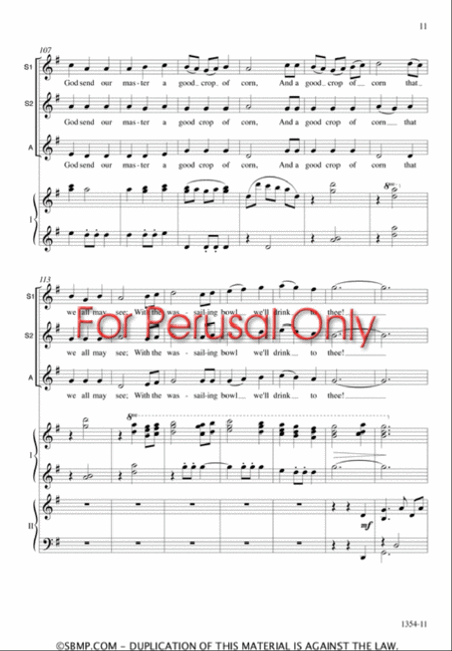 Gloucestershire Wassail - SATB Octavo 4-Part scores gallery preview page 10