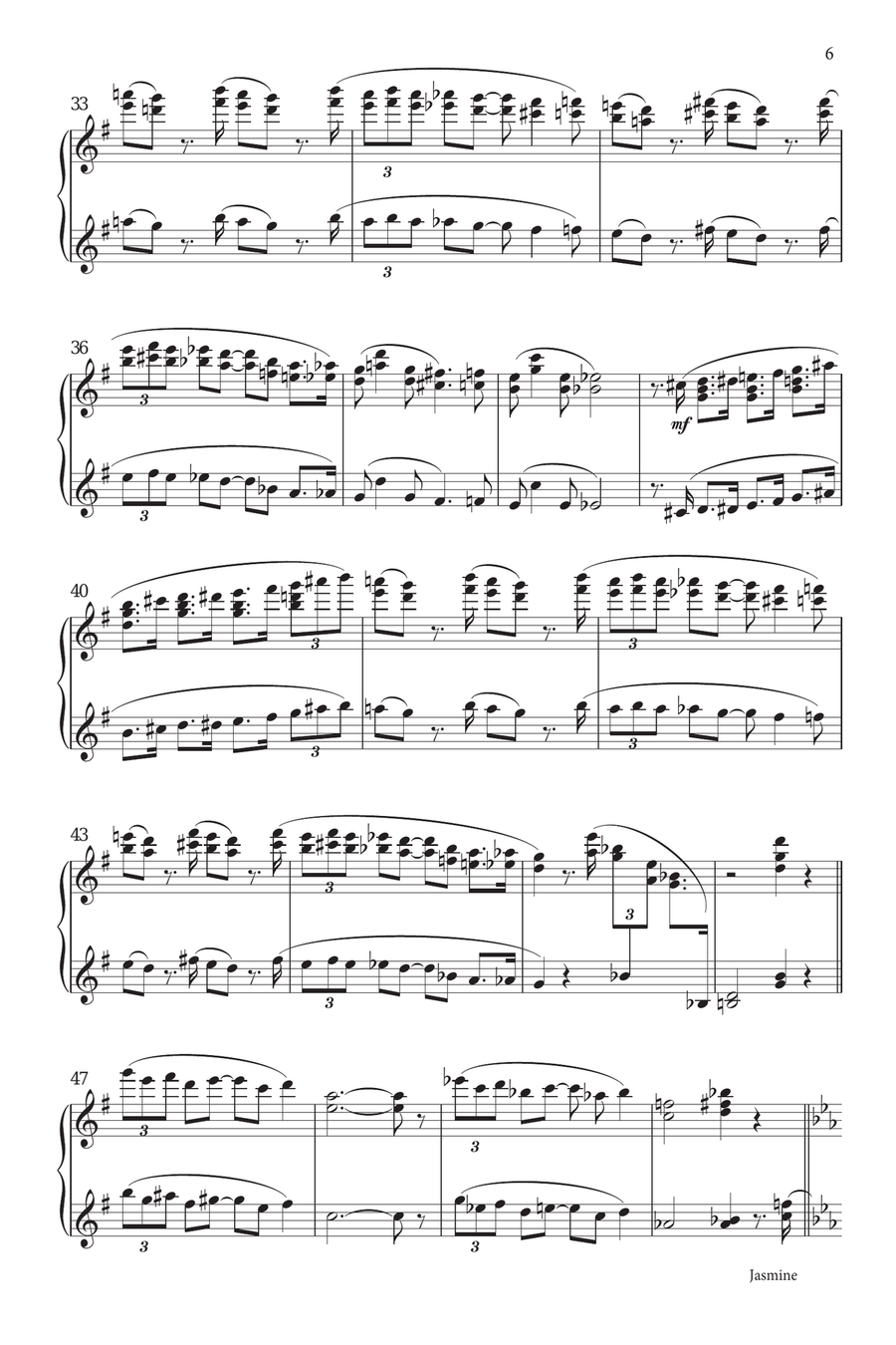 Jasmine Jasmine Piano Duet scores gallery preview page 6