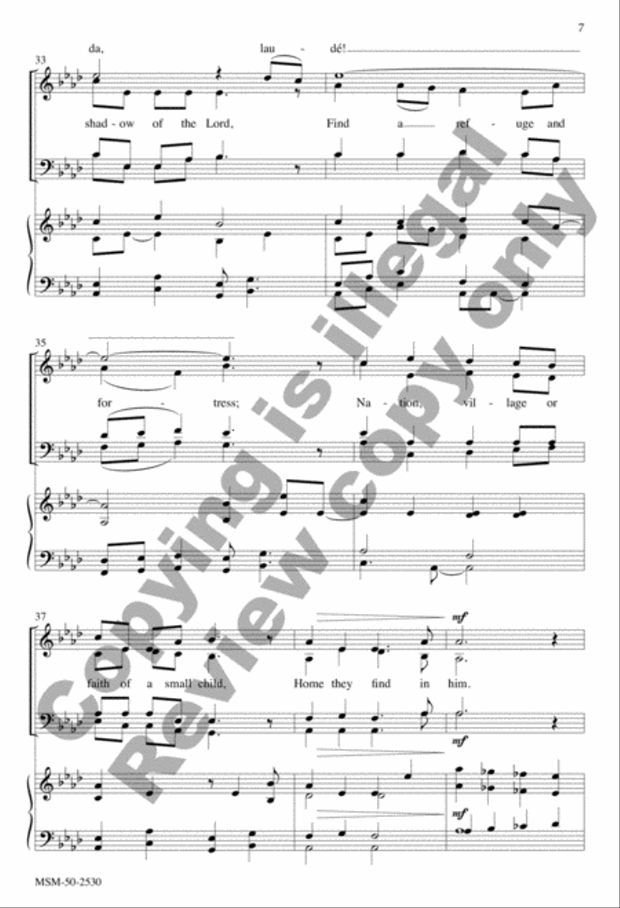 All Who Dwell in the Shadow of the Lord 4-Part scores gallery preview page 7