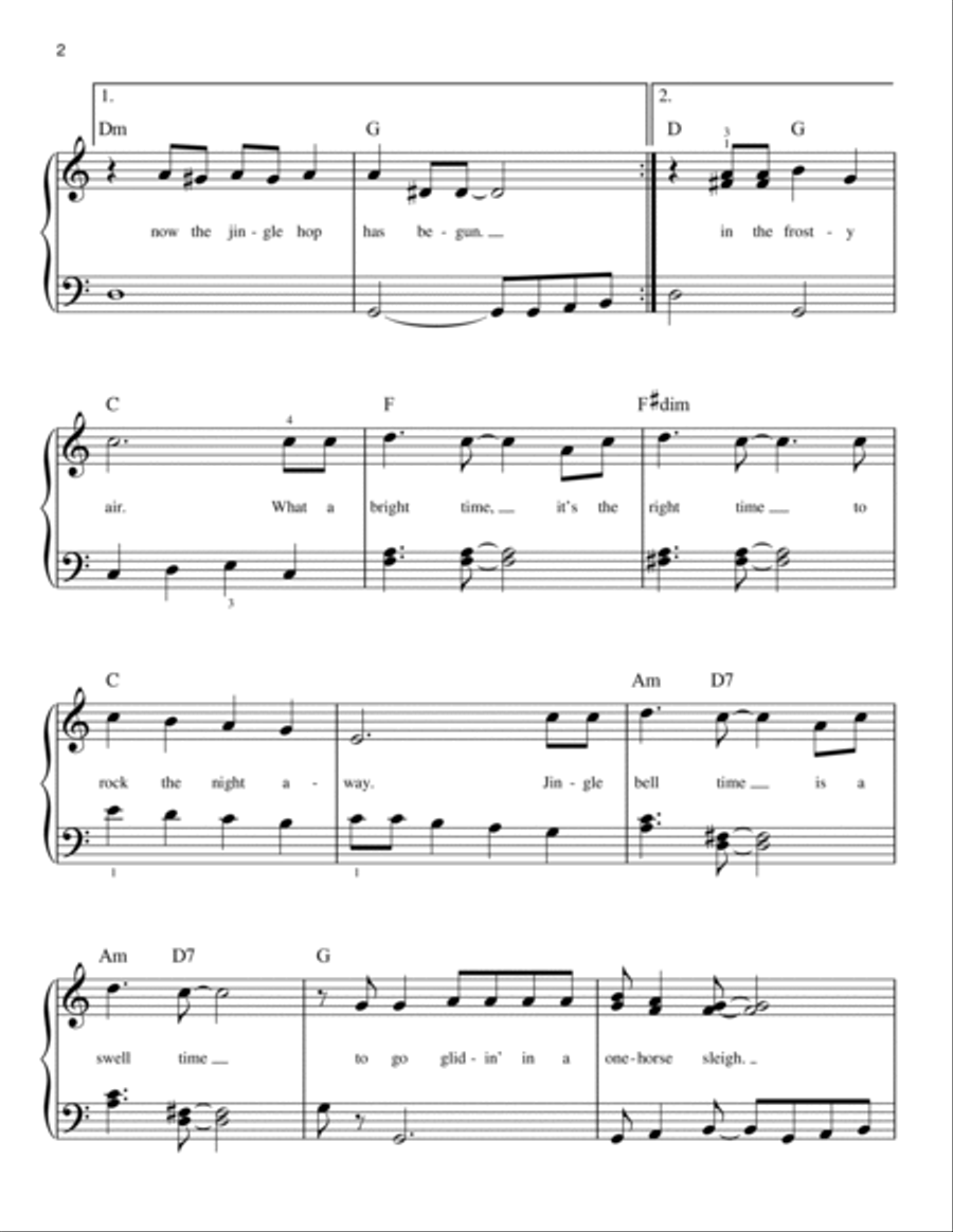 Jingle Bell Rock Easy Piano scores gallery preview page 2