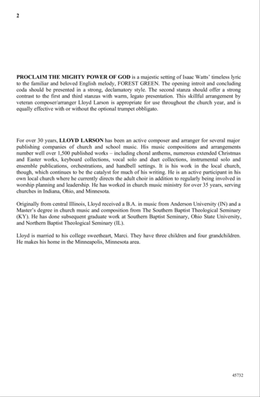 Proclaim the Mighty Power of God! 4-Part scores gallery preview page 2