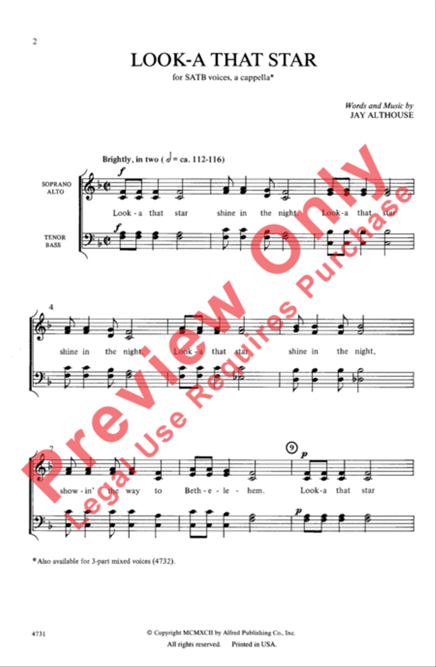 Look-A That Star Look-A That Star 4-Part scores gallery preview page 2