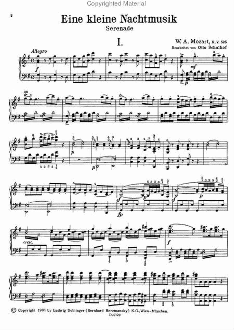 Eine kleine Nachtmusik Piano Solo scores gallery preview page 2