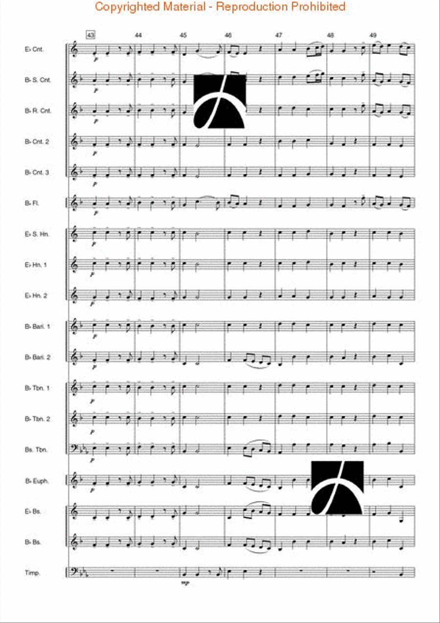 Let Me Weep (Lascia Ch'io Pianga) from the Opera Rinaldo Concert Band scores gallery preview page 8