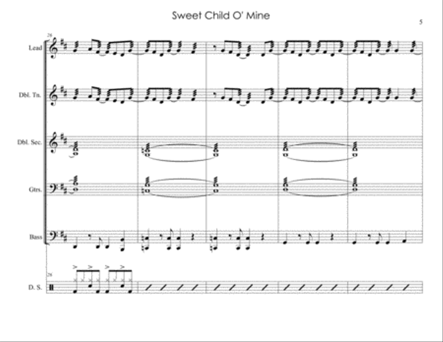 Sweet Child O' Mine Sweet Child O' Mine Steel Drum Band scores gallery preview page 5