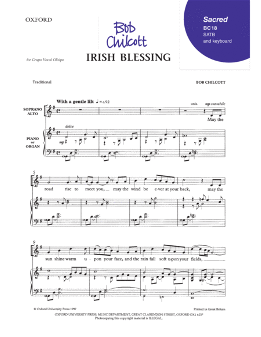 Irish Blessing 4-Part scores gallery preview page 1